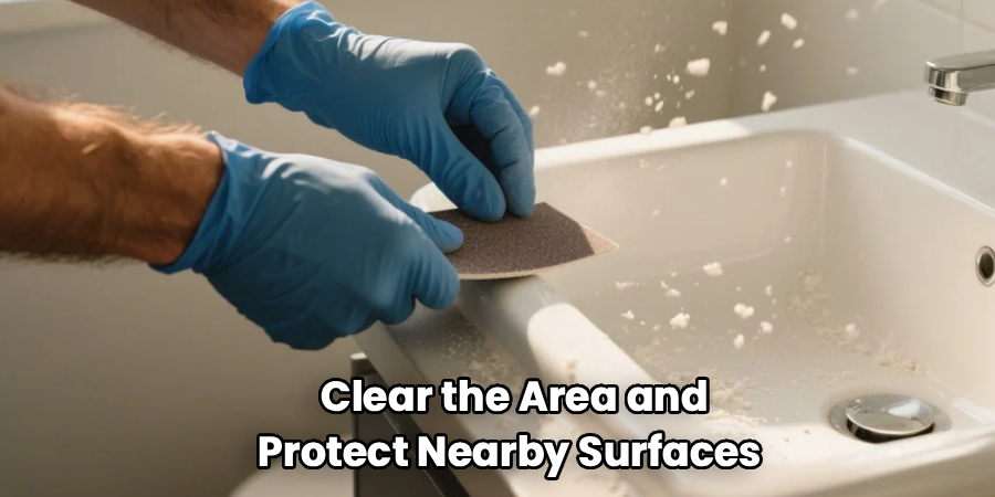 Clear the Area and Protect Nearby Surfaces