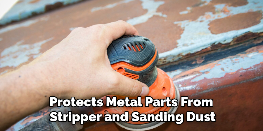 Protects Metal Parts From 
Stripper and Sanding Dust