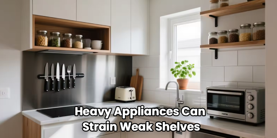 Heavy Appliances Can
Strain Weak Shelves